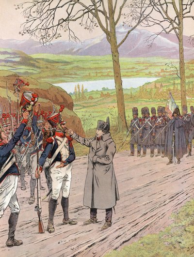 Napoleón, en su regreso de Elba, siendo momentáneamente bloqueado en el camino a Grenoble de Onfray de Breville Job