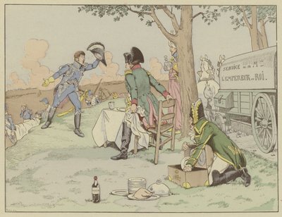 Napoleón recibe noticias de la muerte de su mejor amigo, el Mariscal Lannes, en la Batalla de Aspern-Essling, mayo de 1809 de Onfray de Breville Job