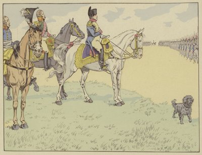 Napoleón revisando el ejército francés después de firmar los Tratados de Tilsit, 7 de julio de 1807 de Onfray de Breville Job