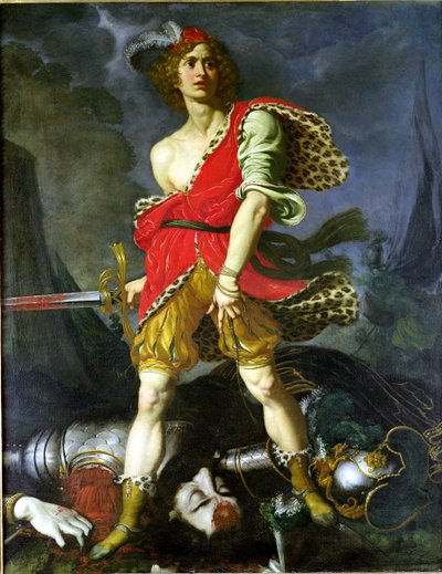 David y Goliat (óleo sobre lienzo) de Onorio Marinari