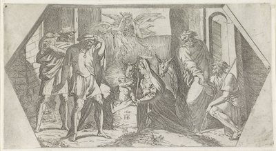 Adoración de los pastores Pinturas en la Logia de Rafael (título de la serie) de Orazio Borgianni