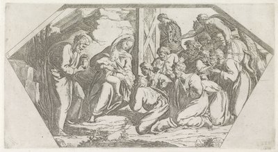 Adoración de los Reyes Pinturas en la Logia de Rafael (título de la serie) de Orazio Borgianni