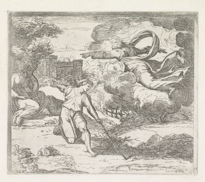Dios advierte a Isaac que no vaya a Egipto Pinturas en la Logia de Rafael (título de la serie) de Orazio Borgianni