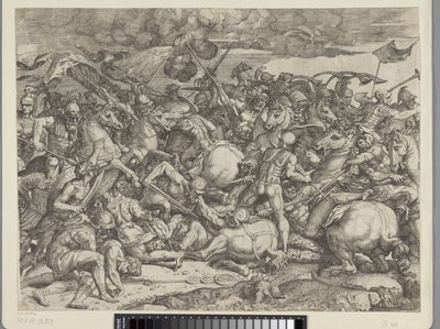 Batalla del Puente Milvio de Orazio Farinati (attributed to)