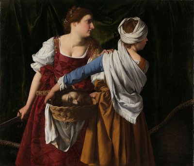 Judith y su criada con la cabeza de Holofernes, c.1608-12 (óleo sobre lienzo) de Orazio Gentileschi