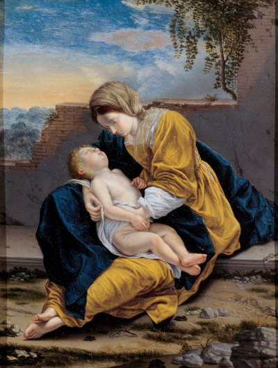 Madonna y el Niño en un paisaje, 1621-1624 de Orazio Gentileschi