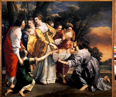 Moisés salva las aguas del Nilo de Orazio Gentileschi