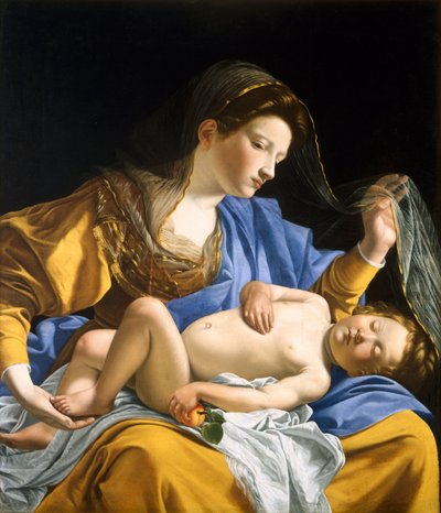 La Virgen con el Niño Cristo dormido de Orazio Gentileschi