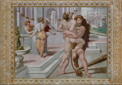 Hércules luchando contra Anteo, detalle de Orazio Samacchini