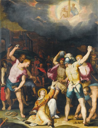 La lapidación de San Esteban de Orazio Samacchini