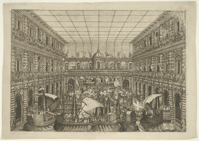 Naumaquia en el patio del Palazzo Pitti de Orazio Scarabelli