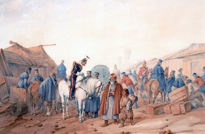 Base de suministros del ejército británico en el puerto de Balaclava de Orlando Norie