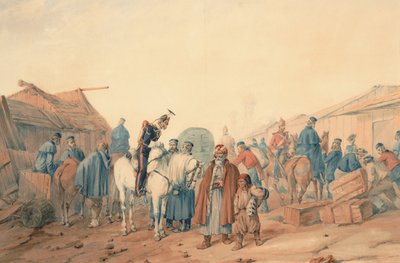 Base de suministros del ejército británico en el puerto de Balaclava de Orlando Norie