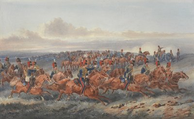 The Chestnut Troop (A Battery) Royal Horse Artillery (acuarela sobre papel) de Orlando Norie