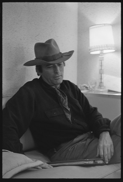 Gregory Peck en su tráiler de actor de Orlando Suero