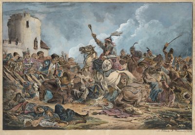 Batalla entre los georgianos y las tribus montañesas de Orlowski