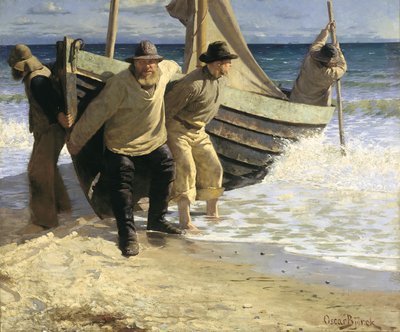 Lanzando el bote. Skagen de Oscar Gustaf Bjorck