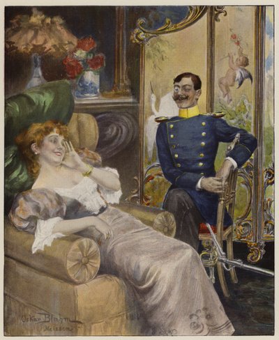 Un hombre serio (litografia en color) de Oscar Bluhm