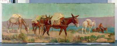 Anheuser-Busch Pack Mules (óleo sobre lienzo) de Oscar Edward Berninghaus