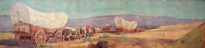 Anheuser-Busch Wagon Train (óleo sobre lienzo) de Oscar Edward Berninghaus