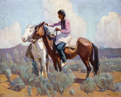 Indio a caballo de Oscar Edward Berninghaus