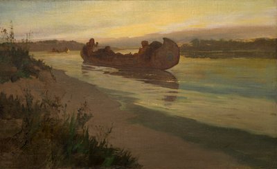 Marquette y Joliet en el Mississippi de Oscar Edward Berninghaus