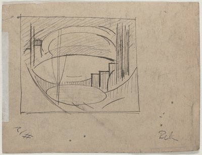 Estudio para "Soho" (verso) de Oscar F. Bluemner