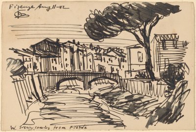 El Arno al atardecer, Florencia de Oscar F. Bluemner