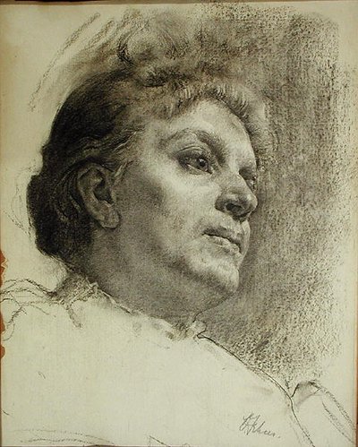 Cabeza de una mujer de Oscar Fehrer
