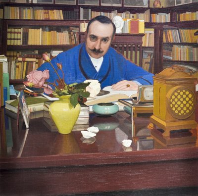 Ugo Ojetti en el estudio, c.1908-09 (óleo sobre lienzo) de Oscar Ghiglia