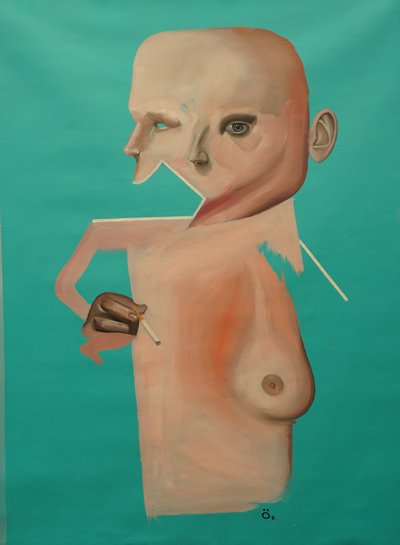 Funny Thing, 2022 (acrílico y óleo sobre lienzo) de Oscar Nin