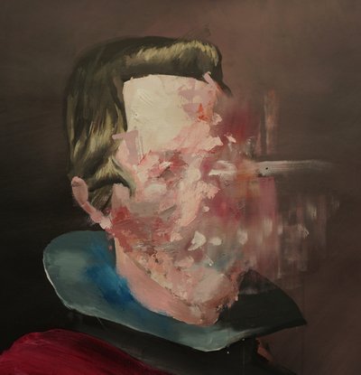 Velázquez Desintegrándose, 2020-2025 (acrílico y óleo sobre lienzo) de Oscar Nin