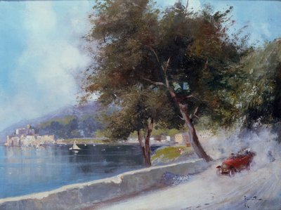 Carreras en el lago (óleo sobre lienzo) de Oscar Ricciardi