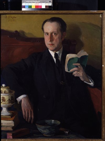 ""Retrato del artista lituano Mstislav Dobuzhinsky (Dobujinsky) (1875-1957)"" Pintura de Osip Emmanuilovich Braz (1872-1936) 1922 Museo de colecciones privadas en el Museo de Bellas Artes A. Pushkin, Moscú de Osip Emmanuilovich Braz