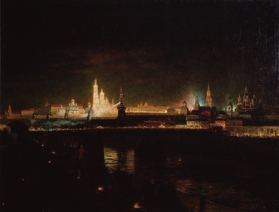 Iluminación del Kremlin de Moscú, 1883 de Oskar Adolfovich Hofman
