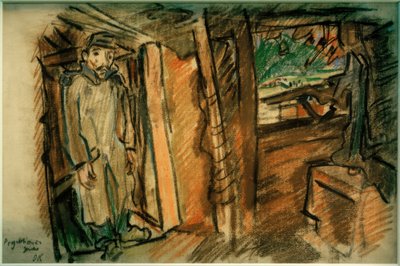 Rifle de proyección en posición cubierta de Oskar Kokoschka