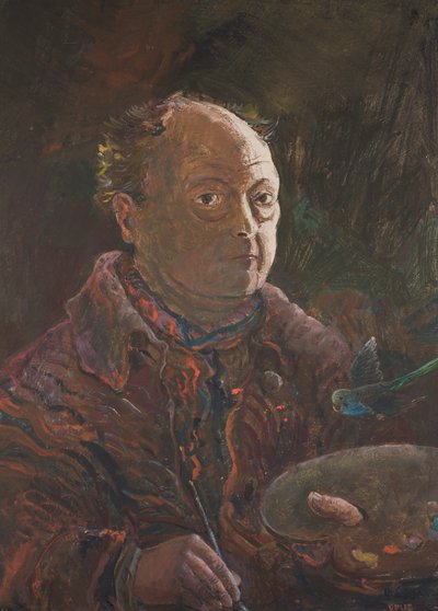 Autorretrato con periquito de Oskar Laske