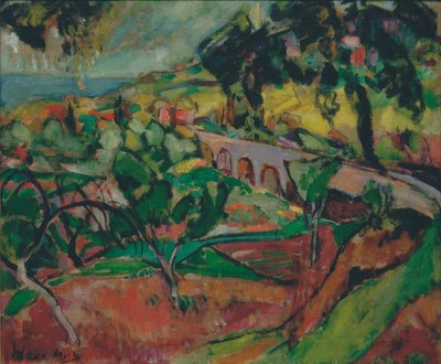 Paisaje con viaducto de Oskar Moll