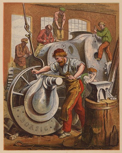 Fabricantes de motores (litografía en color) de Oskar Pletsch