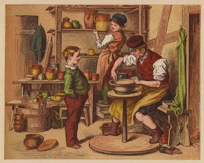 Alfarero (litografía en color) de Oskar Pletsch