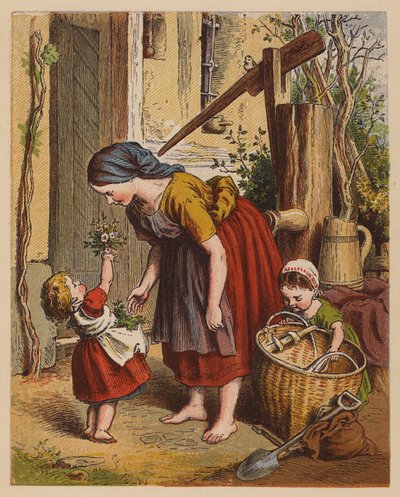Flores de verano (litografía en color) de Oskar Pletsch