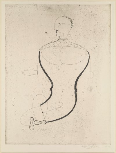 Figura abstracta a la izquierda de Oskar Schlemmer