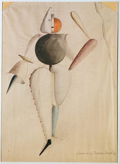 Diseño de vestuario para el Ballet Triádico, por Oskar Schlemmer (1888-1943) de Oskar Schlemmer