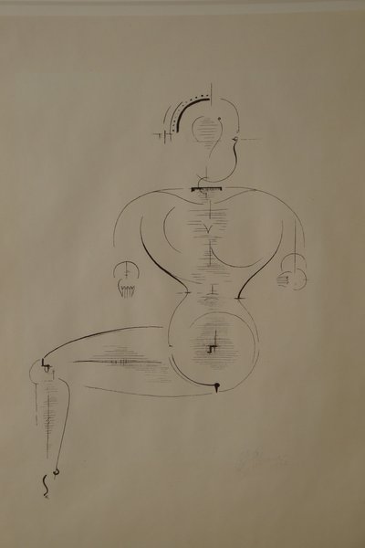 Figura de Lado: Figura H2 Sentada, 1921 de Oskar Schlemmer