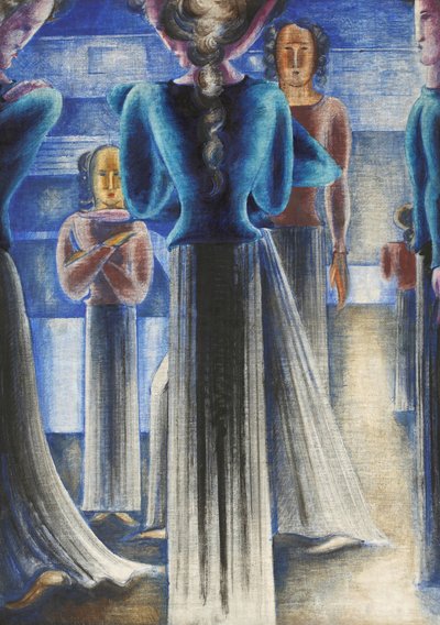 Grupo de mujeres azules, 1931 de Oskar Schlemmer