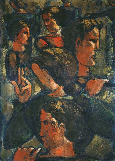 Grupo de Figuras con Mano Alzada de Oskar Schlemmer