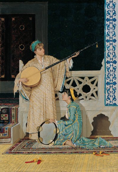 Dos chicas músicas, segunda mitad del siglo XIX de Osman Hamdi Bey