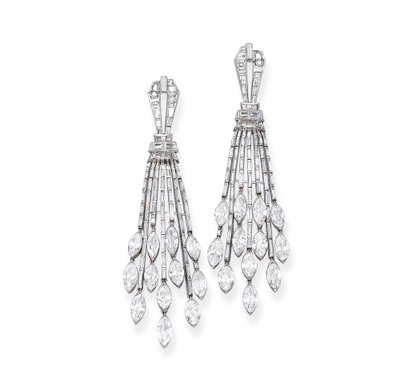 Par de pendientes Art Deco, c.1930 de Ostertag Ostertag