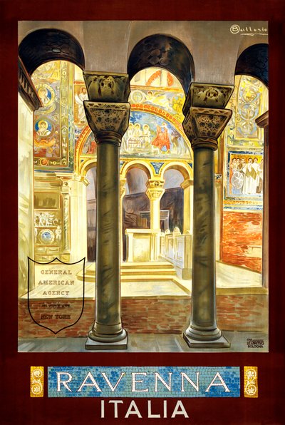 Póster de viaje de Rávena, c.1925 de Osvaldo Ballerio