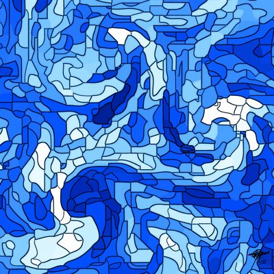 Flujo de mosaico azul de Osvaldo Russo